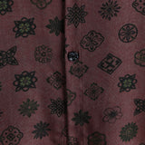 Klassieke Retro Korte Mouwen Katoenen Overhemd met Geometrische Print voor Mannen