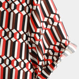Katoenen Zomer Overhemd in Retro Stijl met Korte Mouwen voor Mannen