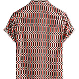 Katoenen Zomer Overhemd in Retro Stijl met Korte Mouwen voor Mannen