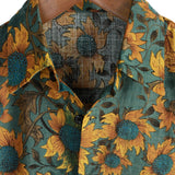 Zomer T-shirt met Korte Mouwen in Retro Stijl met Zonnebloem Motief voor Mannen