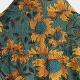 Zomer T-shirt met Korte Mouwen in Retro Stijl met Zonnebloem Motief voor Mannen