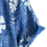 Hawaiiaanse Katoenen Overhemden voor Mannen met Korte Mouwen en Knopen in Blauw Bloemenpatroon