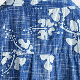 Hawaiiaanse Katoenen Overhemden voor Mannen met Korte Mouwen en Knopen in Blauw Bloemenpatroon