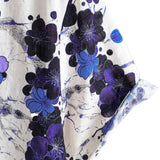 Heren Katoenen Retro Bloemen Overhemd Blauw voor de Zomer met Korte Mouwen