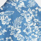 Aloha Hemd met Korte Mouwen in Blauwe Tropische Bloemenprint voor Mannen