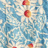 Hawaiiaanse Bloemen Overhemd van Katoen voor Mannen, voor Vakantie, Met Knopen, Blauw, Korte Mouwen
