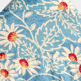 Hawaiiaanse Bloemen Overhemd van Katoen voor Mannen, voor Vakantie, Met Knopen, Blauw, Korte Mouwen