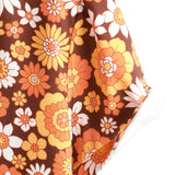 Zomerse Katoenen Overhemd met Korte Mouwen met Vintage Bloemenknopen voor Mannen, Disco Thema uit de Jaren '70.