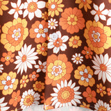 Zomerse Katoenen Overhemd met Korte Mouwen met Vintage Bloemenknopen voor Mannen, Disco Thema uit de Jaren '70.