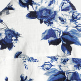 Heren Hawaiiaanse Overhemd van Katoen in Blauwe Bloemenprint, Korte Mouwen, met Knopen en Witte Kraag