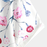 Katoenen Bloemenoverhemden voor Mannen, Zomer T-shirt met Bloemenpatroon en Korte Mouwen