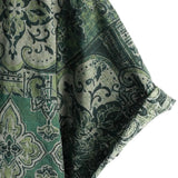 Heren Overhemd van Katoen met Retro Bloemen Paisley Patroon, Groen, Korte Mouwen