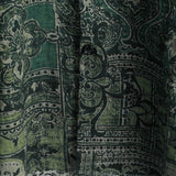 Heren Overhemd van Katoen met Retro Bloemen Paisley Patroon, Groen, Korte Mouwen