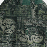 Heren Overhemd van Katoen met Retro Bloemen Paisley Patroon, Groen, Korte Mouwen