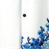 Casual Overhemd met Korte Mouwen van Katoen met Knopen voor Mannen in Blauw met Bloemenpatroon