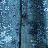 Retro Casual Katoenen Overhemd met Korte Mouwen en Bloemenzak in Blauwe Kleur voor Mannen