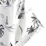 Witte Aloha Overhemd met Korte Mouwen van Katoen met Tropisch Ananas en Palm Motief voor Mannen