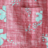 Hawaiiaanse Katoenen Overhemd met Korte Mouwen voor Mannen in Rode Bloemenprint