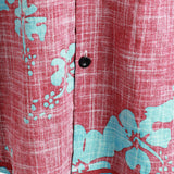Hawaiiaanse Katoenen Overhemd met Korte Mouwen voor Mannen in Rode Bloemenprint