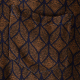 Korte Mouwen Katoenen Overhemd met Pocket in Retro Geometrisch Patroon in Bruine Kleur voor Mannen