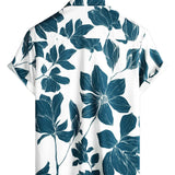 Zomerse Casual Katoenen Bloes voor Mannen, met Knopen en Korte Mouwen, Perfect voor Vakantie op het Strand