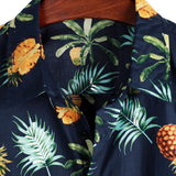 Hawaiiaanse Overhemd met Korte Mouwen van Katoen met Ananasprint voor Mannen