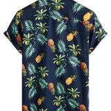Hawaiiaanse Overhemd met Korte Mouwen van Katoen met Ananasprint voor Mannen