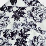 Korte Mouwen Katoenen T-shirt met Bloemen Skull Patroon in Punk Rock Stijl voor Mannen