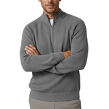 Heren sweater met halve rits en kraag – Grijs