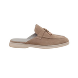 Beige Suède Mules Mediterraan