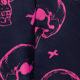 Heren Aloha shirt van katoen met roze schedelprint en korte mouwen