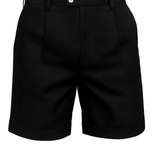 Heren shorts met plooien en zakken – zwart en universeel