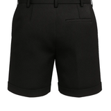 Heren shorts met plooien en zakken – zwart en universeel