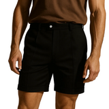 Heren shorts met plooien en zakken – zwart en universeel