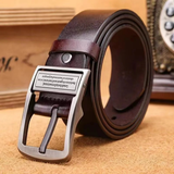 Heren leren riem Brighton met klassieke metalen gesp