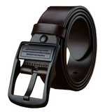 Heren leren riem Brighton met klassieke metalen gesp