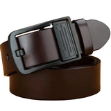 Heren leren riem Brighton met klassieke metalen gesp
