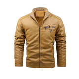Retro Fleece Gevoerde Leren Jas