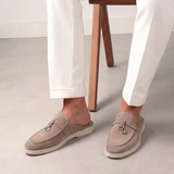 Beige Suède Mules Mediterraan