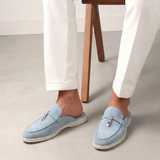 Blauwe Suède Mules Mediterraan