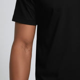 Heren T-shirt Slim-Fit Gemerceriseerd in de Kleur Zwart