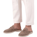 Beige Suède Mules Mediterraan