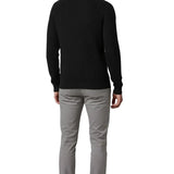Heren sweater met half-rits en kraag – Zwart