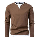 Alwin Premium Lange Mouwen T-shirt van Geborsteld Katoen
