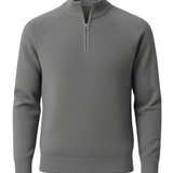 Heren sweater met halve rits en kraag – Grijs