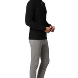 Heren sweater met half-rits en kraag – Zwart