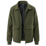 Heren Corduroy Jas – Groene Militaire