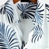 Korte Mouwen Katoenen Overhemd met Knopen en Pocket voor Mannen, Casual, Hawaïaans