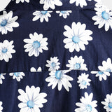 Korte Mouwen Katoenen Hawaii Shirt voor Mannen in Donkerblauwe Kleur met Margrieten