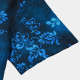 Korte Mouwen Katoenen Overhemd met Hawaiiaanse Bloemen Blauw voor Mannen